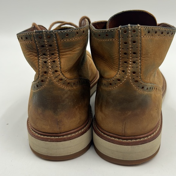 FRYE JOEL BROGUE CHUKKA BOOT MENS SIZE 12 ANKLE NUTMEG TAN BROWN LEATHER BOOT - Picture 3 of 12